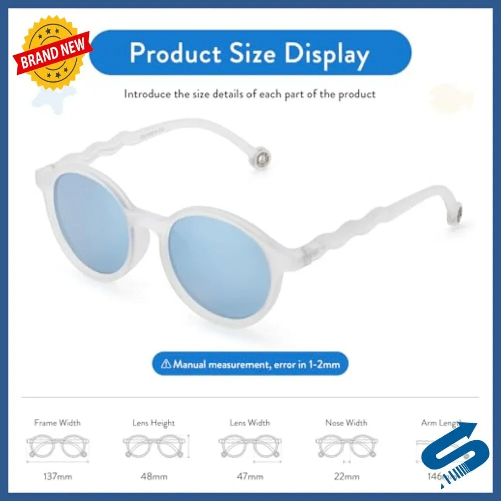 Polarized Kids Sunglasses UV Protection Flexible Frame Adjustable Fit